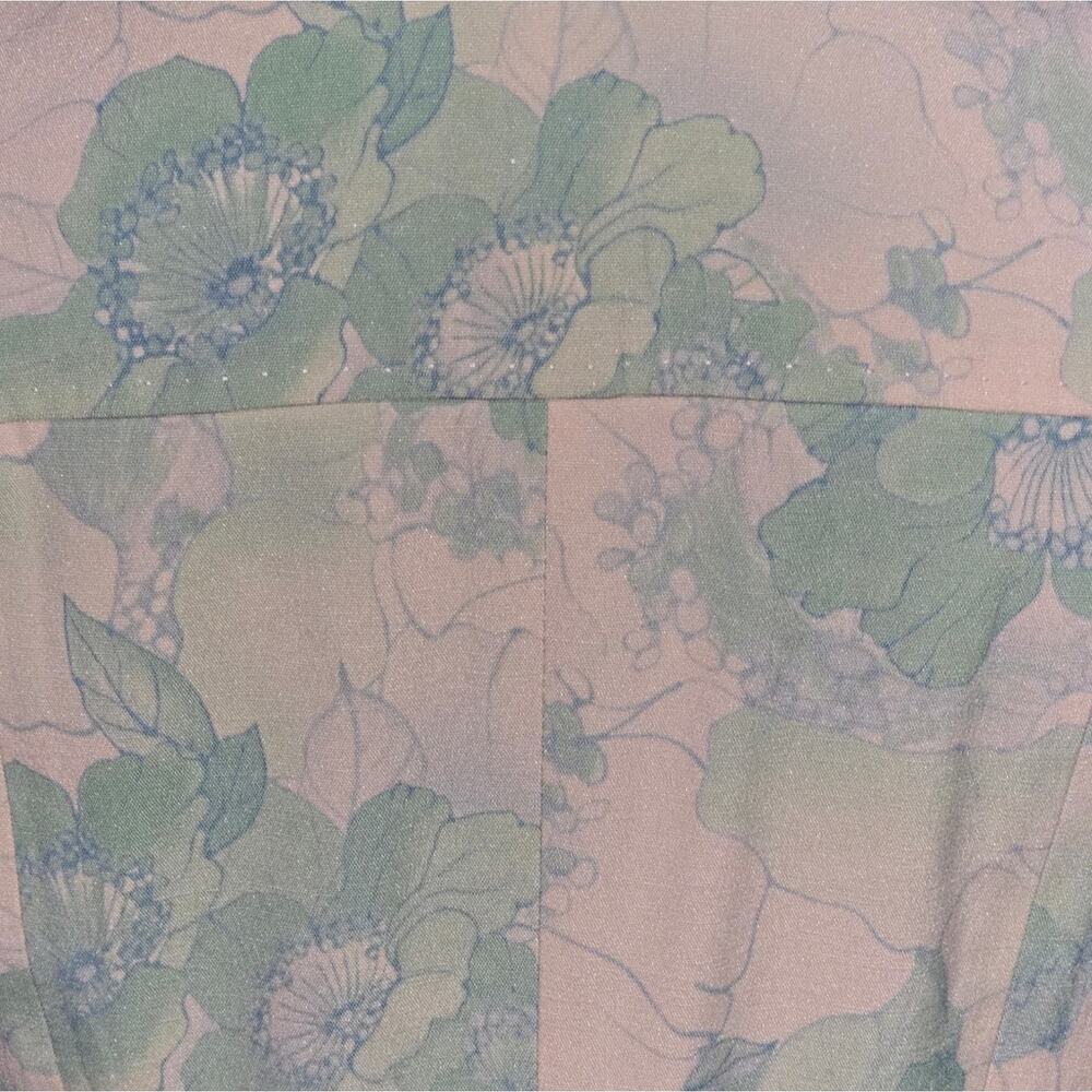 Elie Tahari Green Blue And‎ Cream Floral Print Women's Jacket Blazer Size Med - Picture 6 of 6
